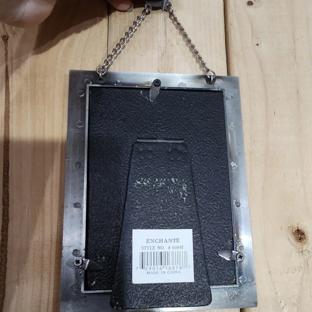 Enchante Sisters Celestial Mirror Pewter Tone Moon Stars Hanging Easel Back